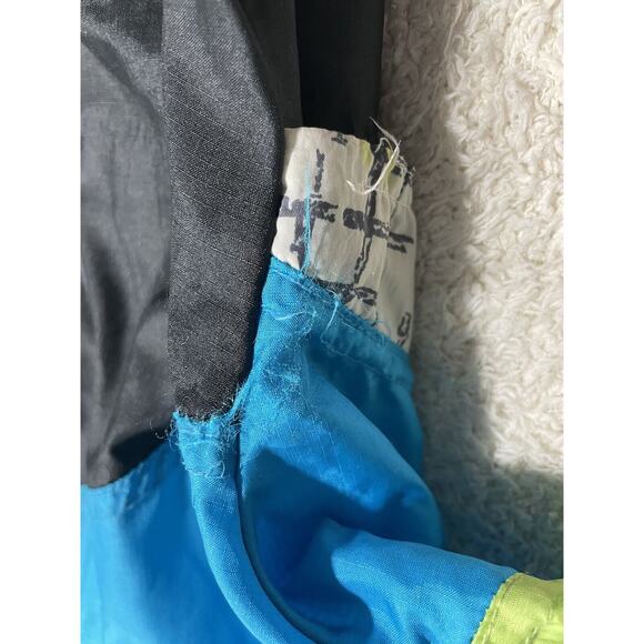 VTG Puma 80s Track Jacket Windbreaker Colorblock Neon Womens Medium Black Blue - Picture 11 of 12